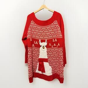 Holiday time Llama Christmas ugly sweater dress festive women’s size 2X /20